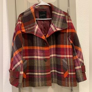 Wool blend, plaid winter coat sz 8